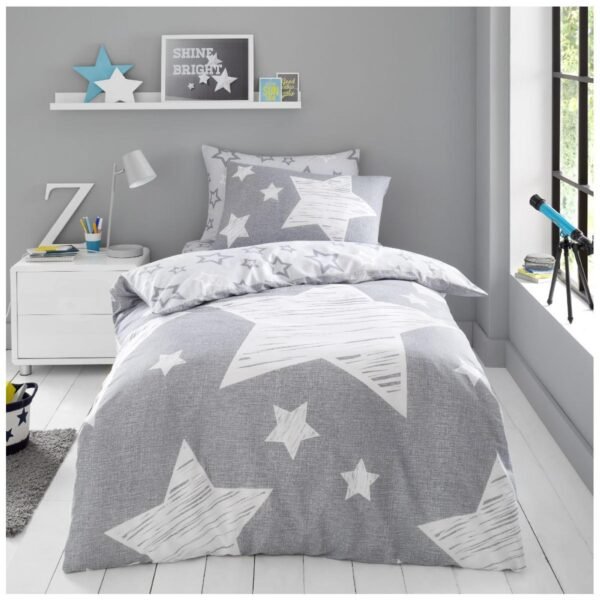 Modern Kids Star Duvet Cover Set - Grey