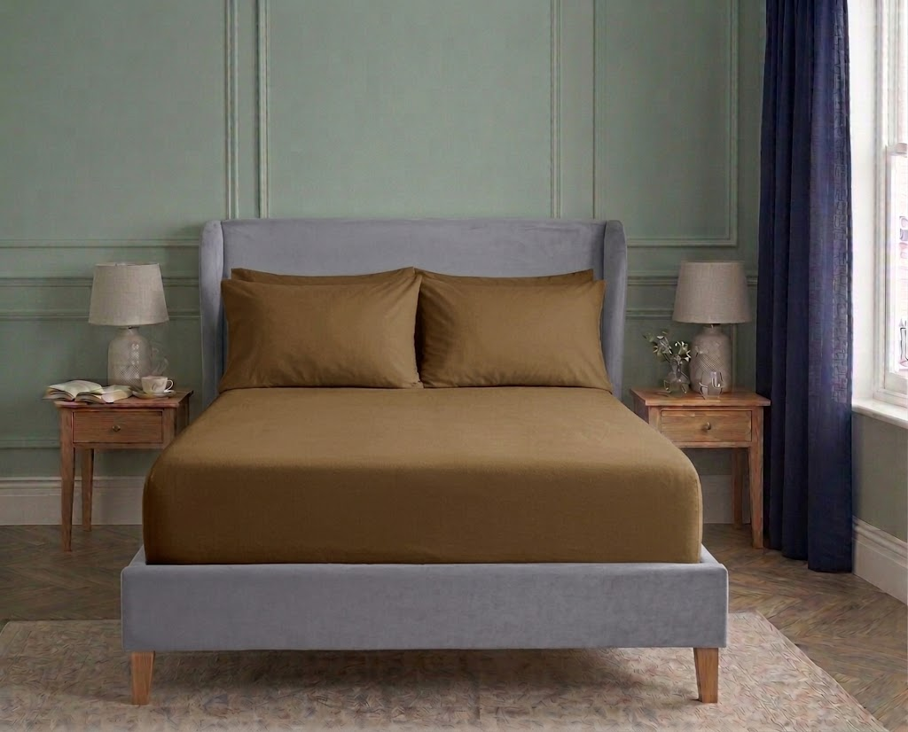 Soft Plain Dyed Percale Fitted Sheet - Mocha