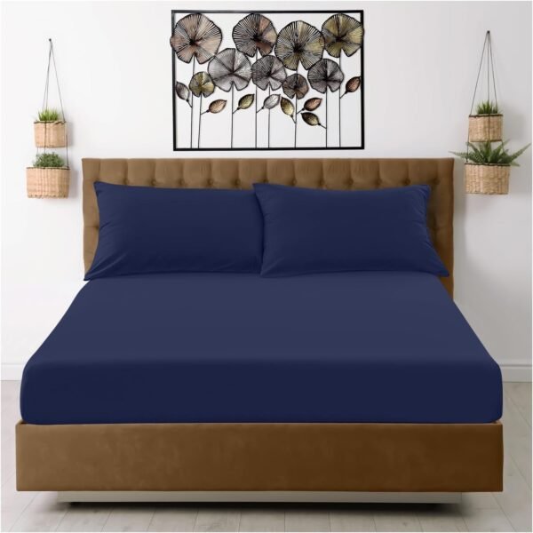 Microfibre Deep Fitted Sheet Navy