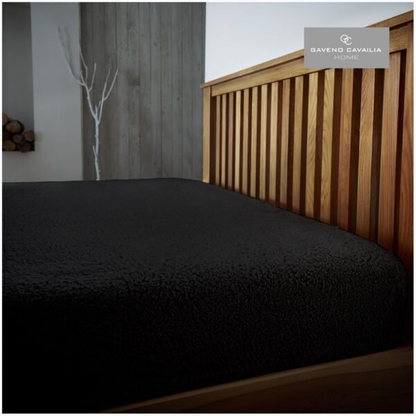Ultra Soft Teddy Fitted Sheet - Black