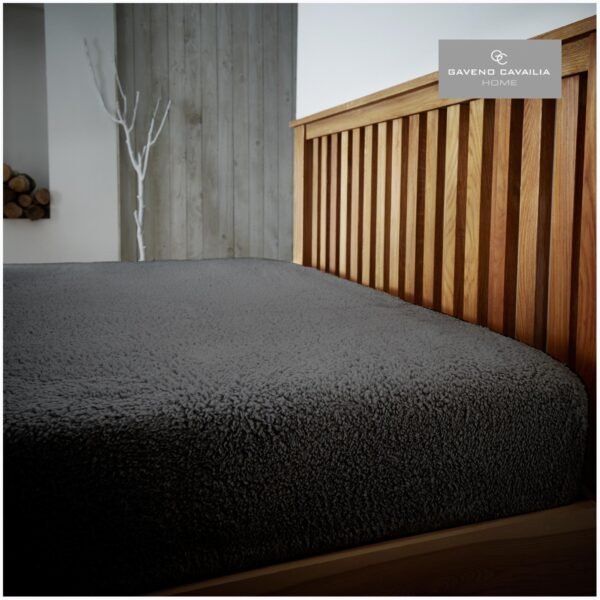 Ultra Soft Teddy Fitted Sheet - Charcoal