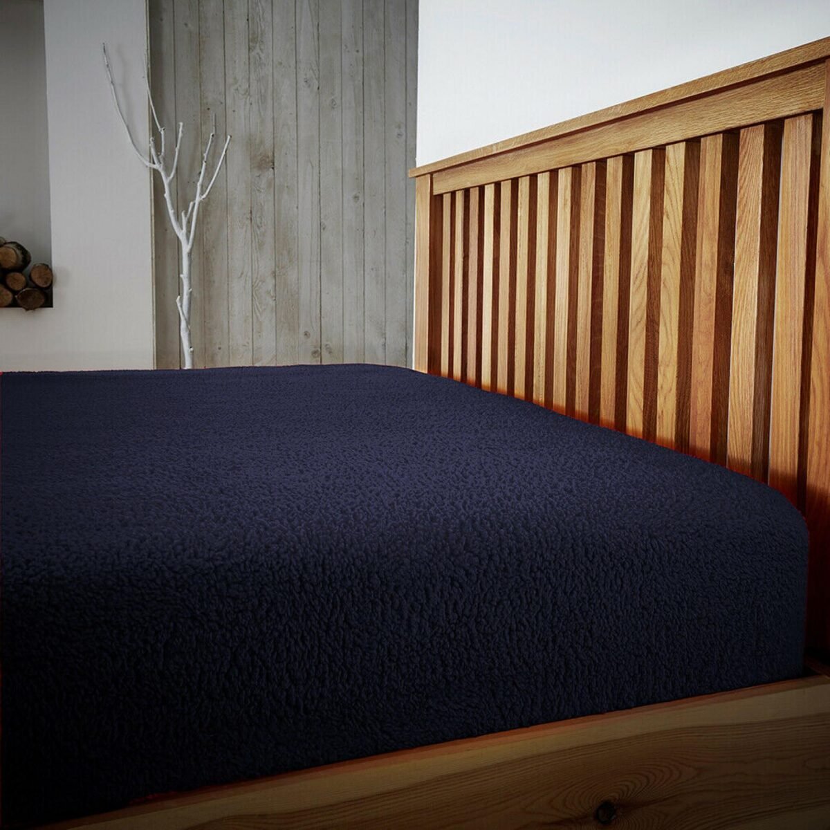 Ultra Soft Teddy Fitted Sheet - Navy