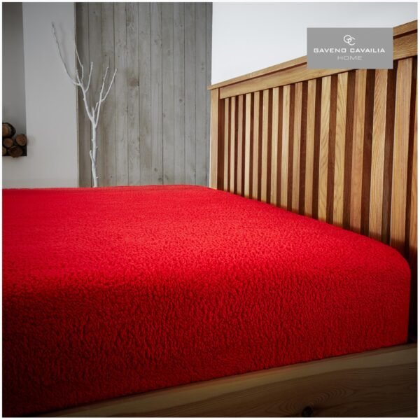 Ultra Soft Teddy Fitted Sheet - Red