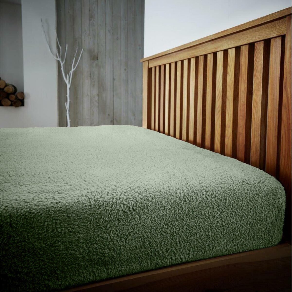 Ultra Soft Teddy Fitted Sheet - Sage Green