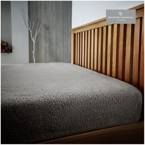 Ultra Soft Teddy Fitted Sheet - Silver