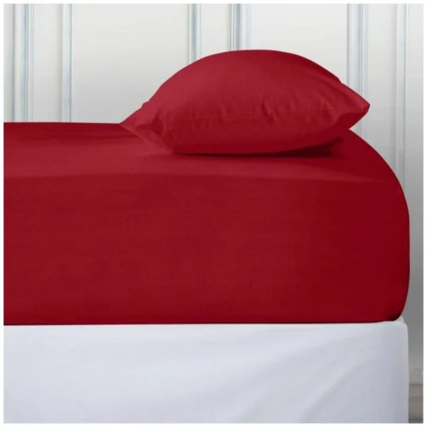 Luxury Deep Fitted Bed Sheet - Red