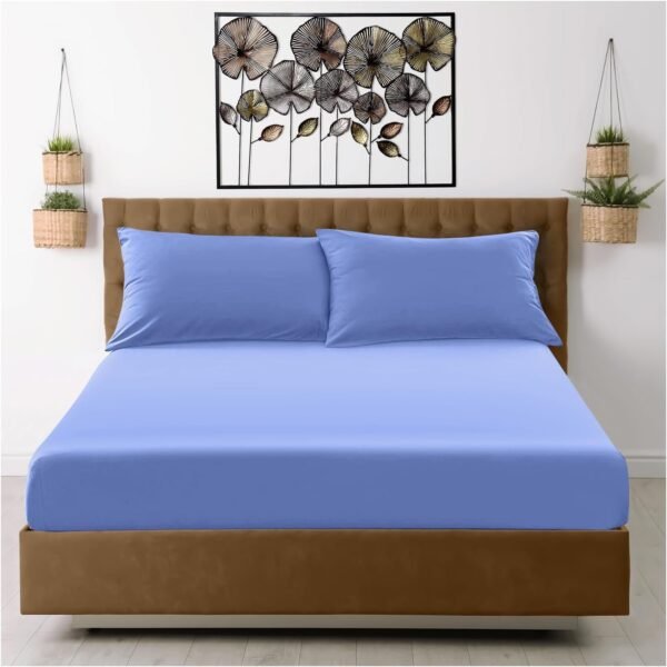 Microfibre Deep Fitted Sheet Sky Blue