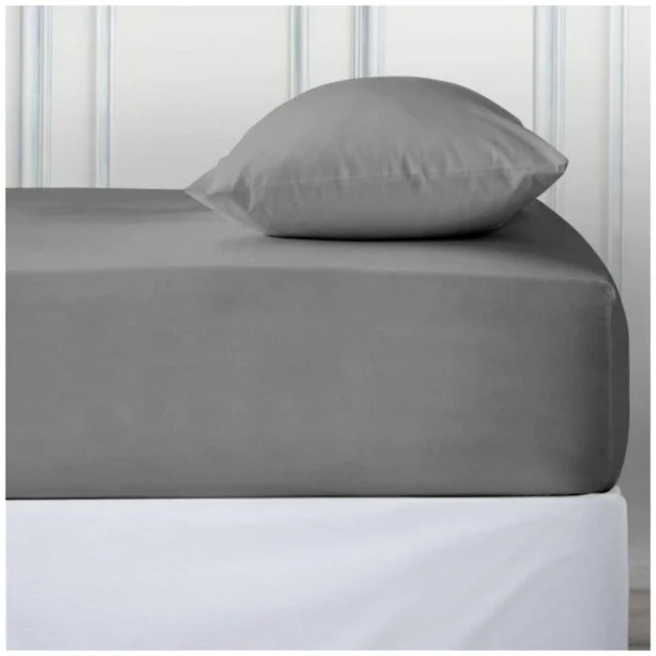 Luxury Deep Fitted Bed Sheet - Silver