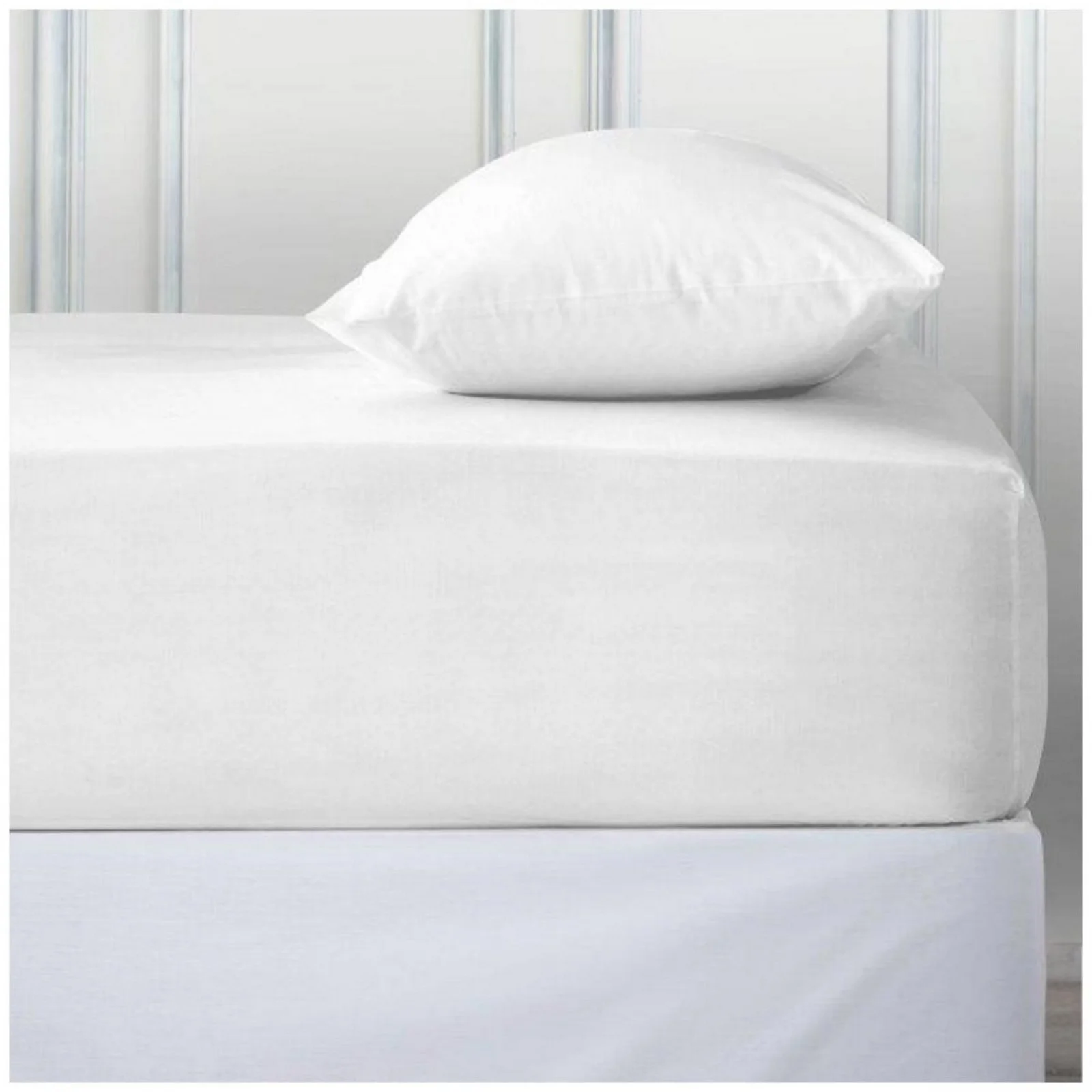 white Luxury Deep Fitted Bed Sheet - White
