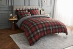 Scottish Tartan Check Reversible Duvet Cover Set Charcoal