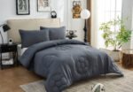 10.5 Tog Duvet Coverless Quilt - Football Charcoal