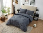 10.5 Tog Duvet Coverless Quilt - Football Charcoal