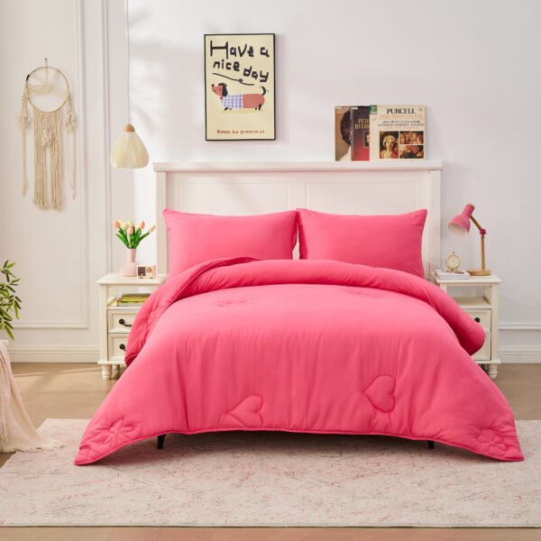 10.5 Tog Duvet Coverless Quilt - Flowers Pink