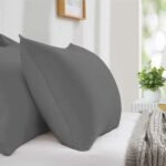 200 TC Egyptian Cotton Pillow Cases - Grey - Image 2