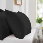 200 TC Egyptian Cotton Pillow Cases - Black - Image 3
