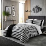 Easy Care Striped Complete Bedding Set - White/Black