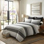 Luxury Stripe Complete Bedding Set - Charcoal