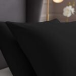 2 Pack Soft Plain Dyed Pillowcases - Black