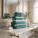 Soft Hotel Quality Striped Towel Set - Aqua