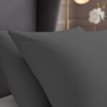 2 Pack Soft Plain Dyed Pillowcases - Charcoal