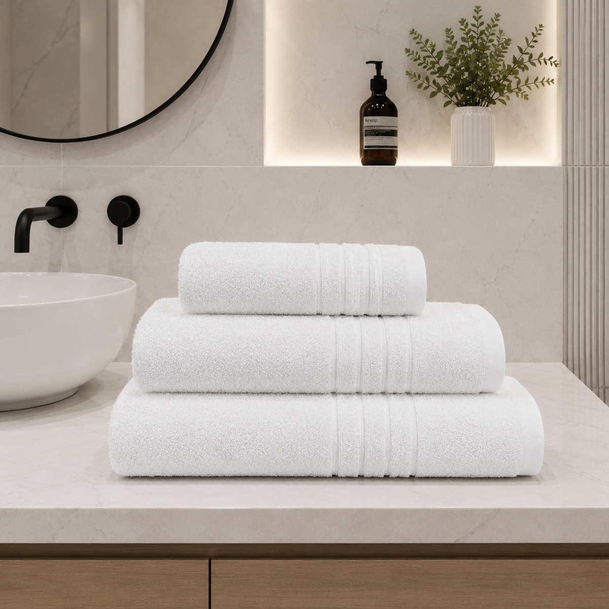 Super Absorbent Face Towel Set - White
