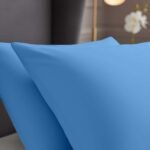 2 Pack Soft Plain Dyed Pillowcases - Sky Blue