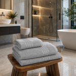 Highly Absorbent Quick Dry Towel Set - Silver/Grey