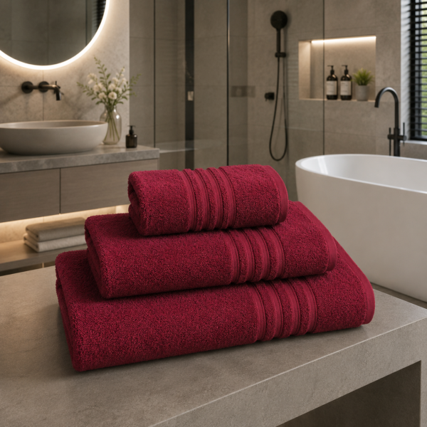 Highly Absorbent Quick Dry Towel Set - Red