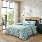 Reversible Polka Dots Duvet Cover Set - Blue