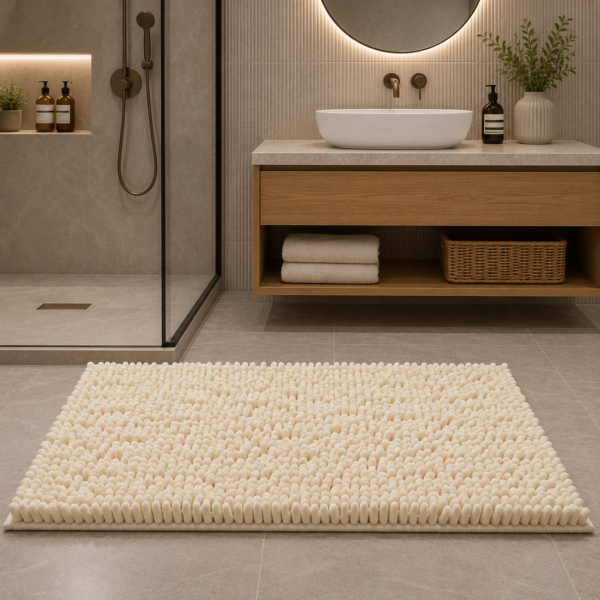 Premium Absorbent Bath Mat - Cream