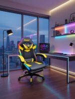 Luxury Musical Gaming Chair - Yellow/Black - Image 2