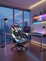 Luxury Musical Gaming Chair - White/Black - Image 2