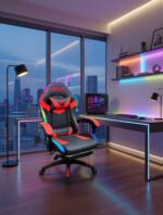 Luxury Musical Gaming Chair - Red/Black - Image 2
