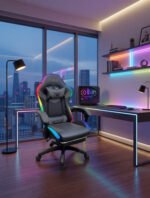 Luxury Musical Gaming Chair - Grey/Black - Image 2