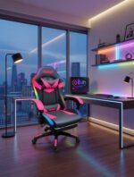 Luxury Musical Gaming Chair - Pink/Black - Image 2