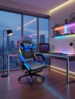 Luxury Musical Gaming Chair - Blue/Black - Image 2
