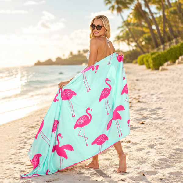 Sand Free Beach Towel Flamingo - Pink