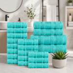 100% Cotton Quick Dry Greek Towel Set - Aqua
