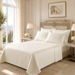 100% Cotton 400 TC Flat Bed Sheet - Cream