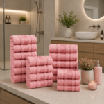 100% Cotton Quick Dry Greek Towel Set - Pink
