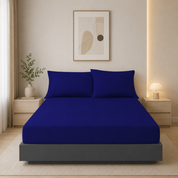 Non Iron Extra Deep Fitted Sheet - Royal Blue