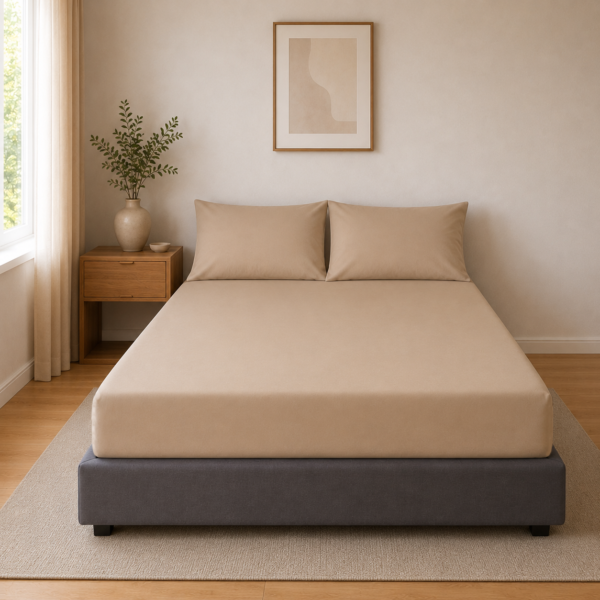 Non Iron Extra Deep Fitted Sheet - Natural