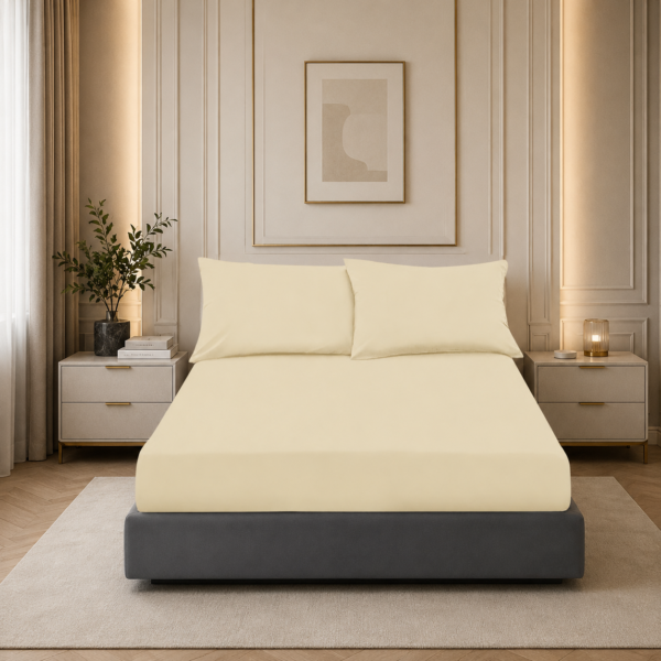 Non Iron Extra Deep Fitted Sheet - Cream