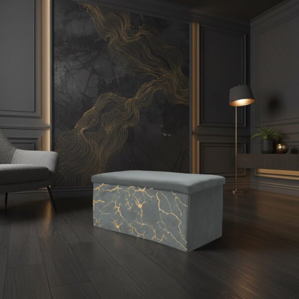 Luxury Marble Design Storage Box - Charcoal