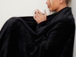 Luxury Fluffy Fleece Couch Throw - Black - Image 11