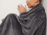 Luxury Fluffy Fleece Couch Throw - Charcoal - Image 10