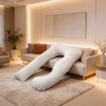 U Shaped Full Body Maternity Pillow - Light Grey - Image 2