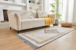 Luxury Greek Key Non Slip Area Rug - Grey