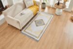 Luxury Greek Key Non Slip Area Rug - Grey