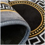 Luxury Greek Key Non Slip Area Rug - Charcoal - Image 4